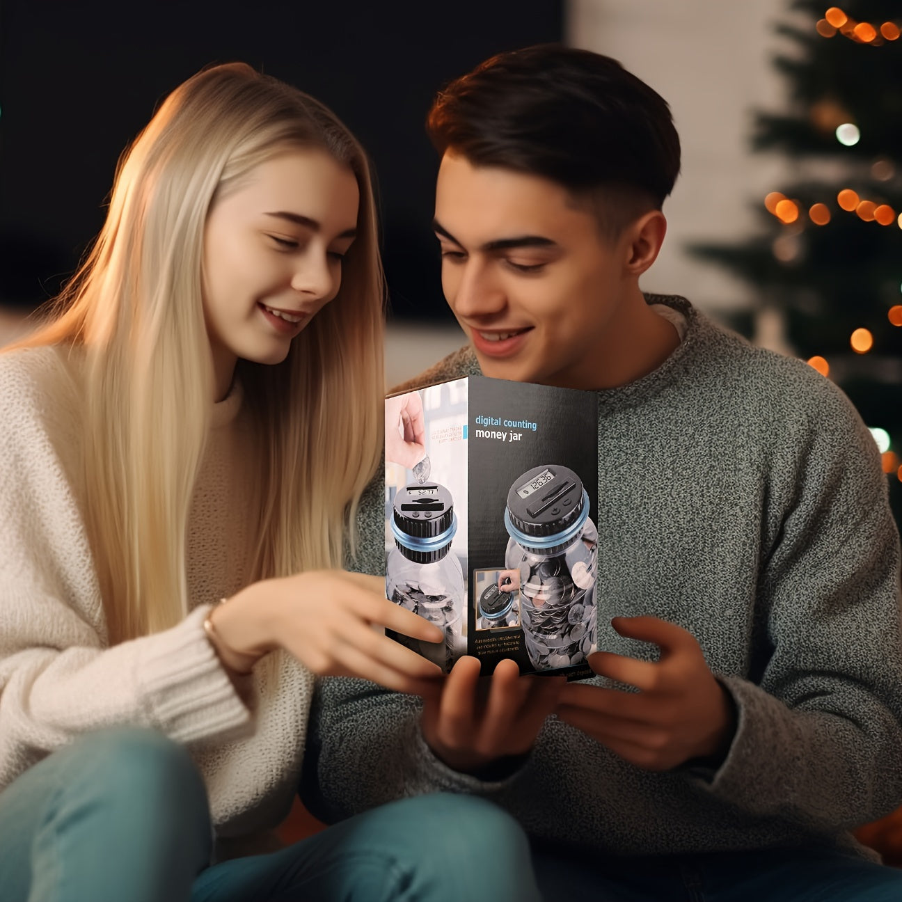 Digital Counting Money Jar, Children's Toys, Penny Bank for Kids, Digital Counting Coin Bank, Money Saving Jar, Holds Over 800 Coins, Powered by 2 AAA Batteries (Not Included), Christmas and Halloween Gifts