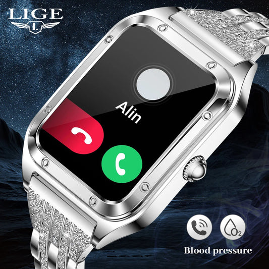 Montre connectée LIGE BW0544 pour femmes : répondez aux appels, suivez votre activité physique, mesurez votre fréquence cardiaque et votre taux d'oxygène dans le sang (SpO2). Compatible avec les téléphones Android et iPhone.