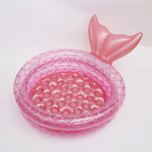 Ins Thickened PVC Inflatable Mermaid Pool Household Baby Toddler Swimming Pool, Ocean Ball Pool