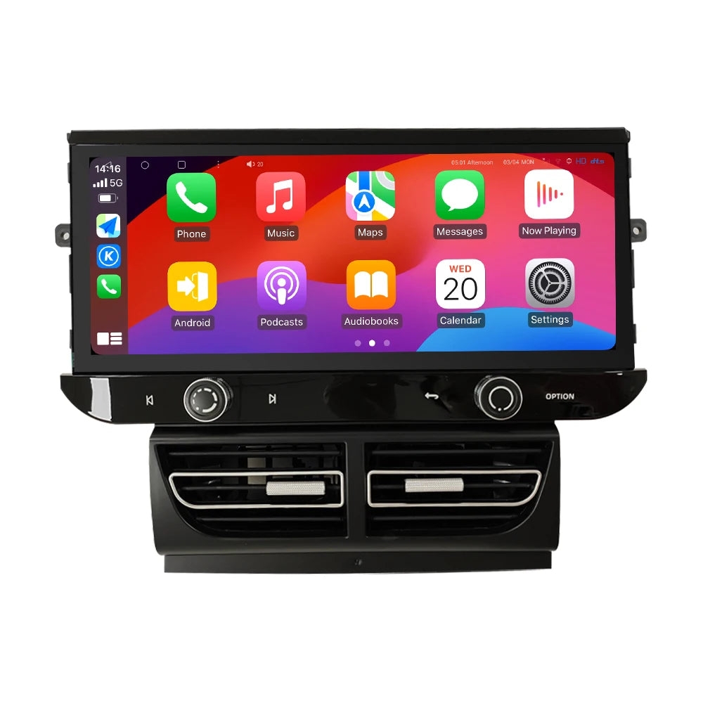 Autoradio multimédia 12,3 pouces avec écran tactile HD et GPS, compatible CarPlay, pour Porsche Macan 2014-2016.