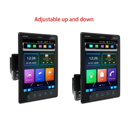 Autoradio MP5 vertical 2 DIN avec écran tactile 9,5 pouces, entrées AUX/USB/FM et fonction Mirror Link