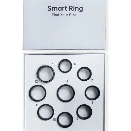 Bague connectée AITC 2025, série personnalisée, modèle de test, taille unique, matériau plastique, compatible NFC et iPhone.