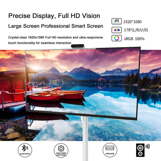 Support portable intelligent pour téléviseur mobile 27-32 pouces avec écran tactile rétroéclairé par LED et écran LCD enroulable pour téléviseurs et appareils photo Android