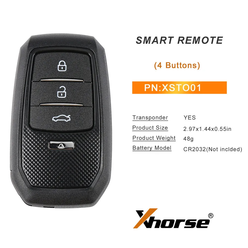 1 pièce Xhorse XSTO01EN FENG.T pour clé intelligente Toyota XM38 avec support de coque 4D 8A 4A
