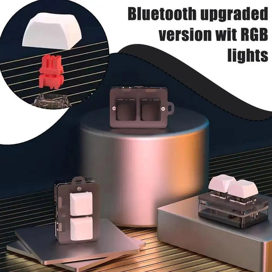 Clavier Bluetooth 2,4 GHz à 2 touches personnalisables avec molette rétroéclairée RGB, raccourcis copier-coller, mini-clavier USB externe pour jeux e-sport