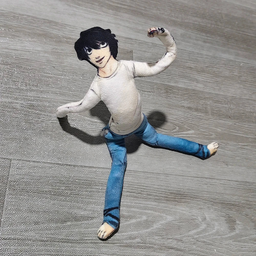 Anime Death Note L.Lawliet Cosplay Doll Plush Stuffed Dolls Abstract Joint Flexible Room Decoration Halloween Mascot Soft Props