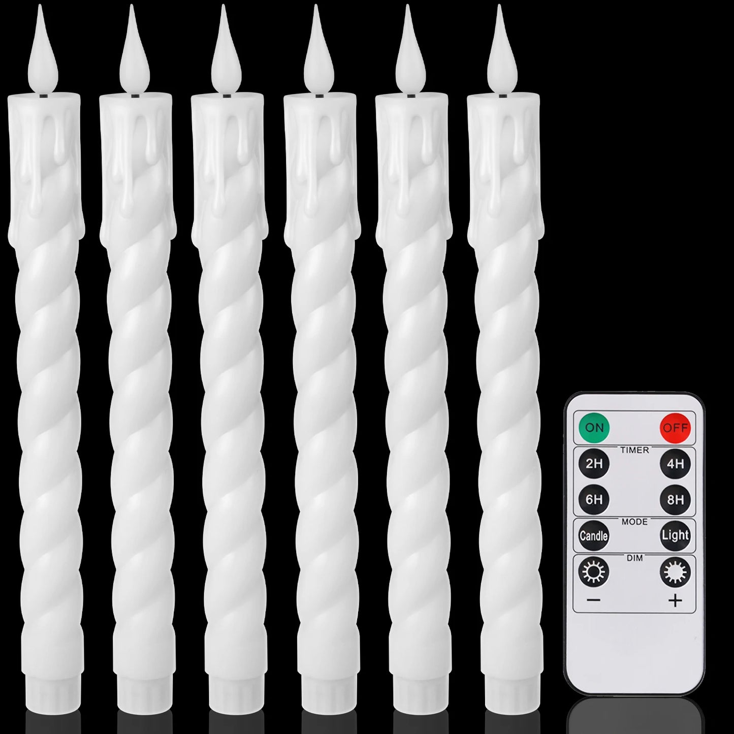 Pack of 6 Remote Control LED Decorative Candle Light Battery Operated Flameless Electronic Home Party Wedding Candle With Timer