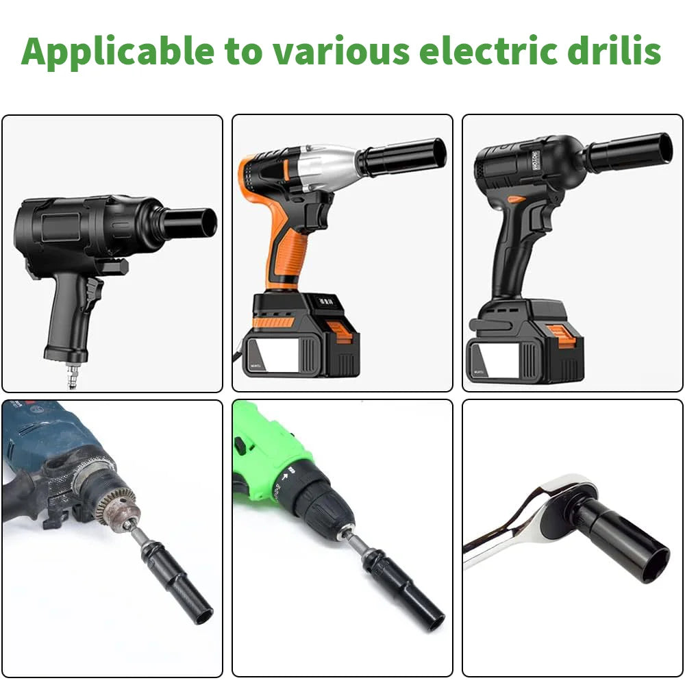 Jeu de 10 douilles à impact, clés hexagonales profondes 1/2", clés pneumatiques 10-24 mm, outils de démontage de pneus