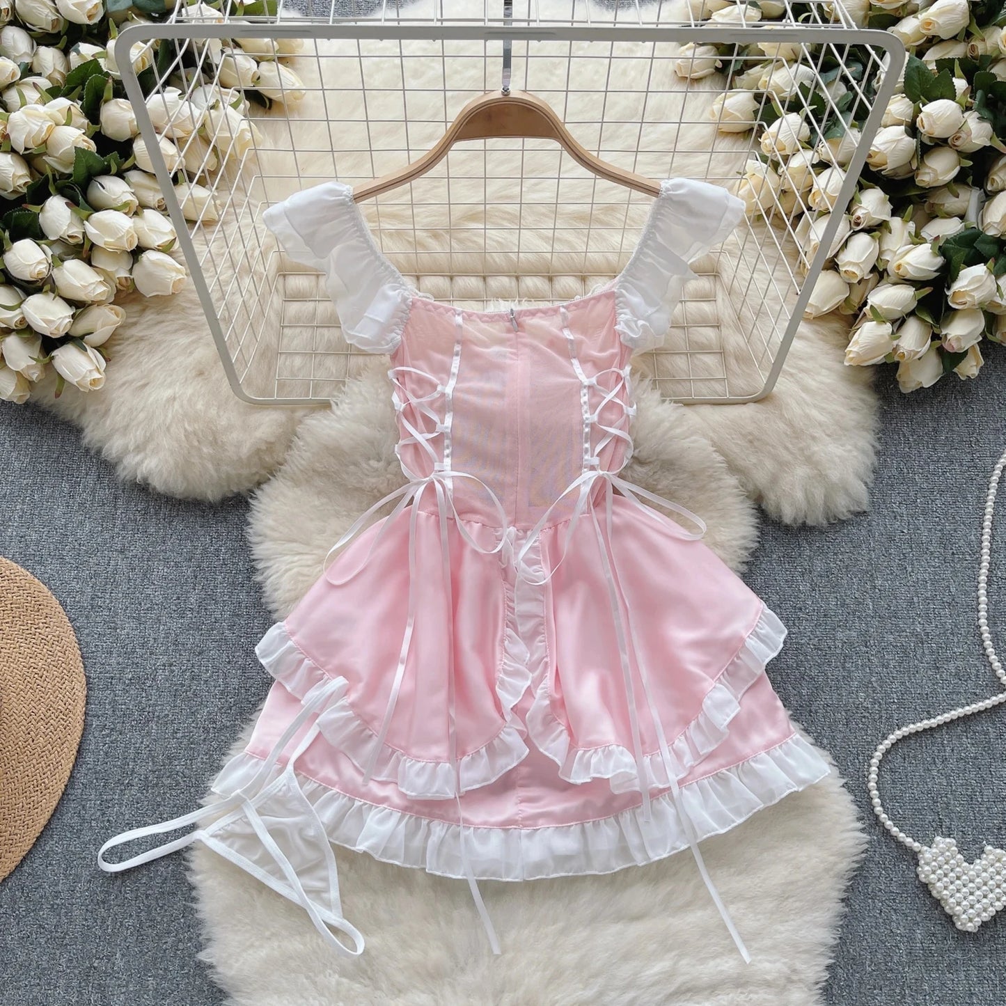 Tenue de soubrette kawaii transparente, lingerie cosplay anime, chat mignon, Lolita, lapin sexy, costumes d'Halloween, robe de princesse en dentelle, nouvelle