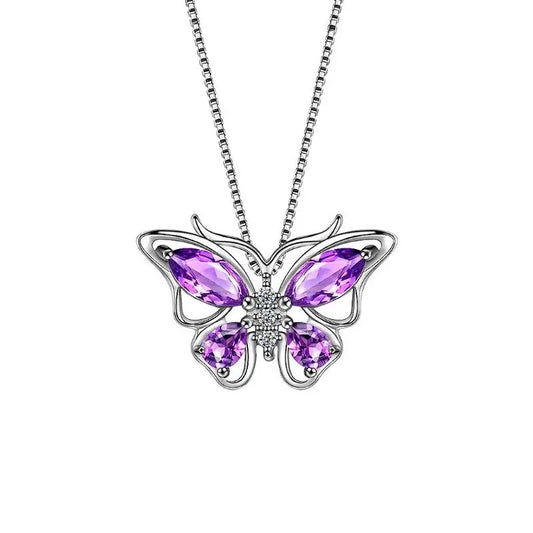 Red Rose Flower Gift Box with Heart-Shaped Lucky Stone Pendant Necklace,for Mom, Wife - Mother's Day, Valentine's Day, Birthday