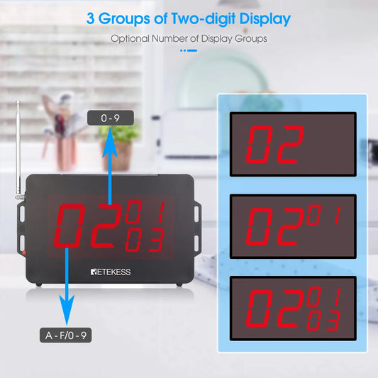 RETEKESS TD163 Restaurant Wireless Calling Pager System Host Voice Reporting Broadcast Display Receiver For Cafe Bar Club Hotel
