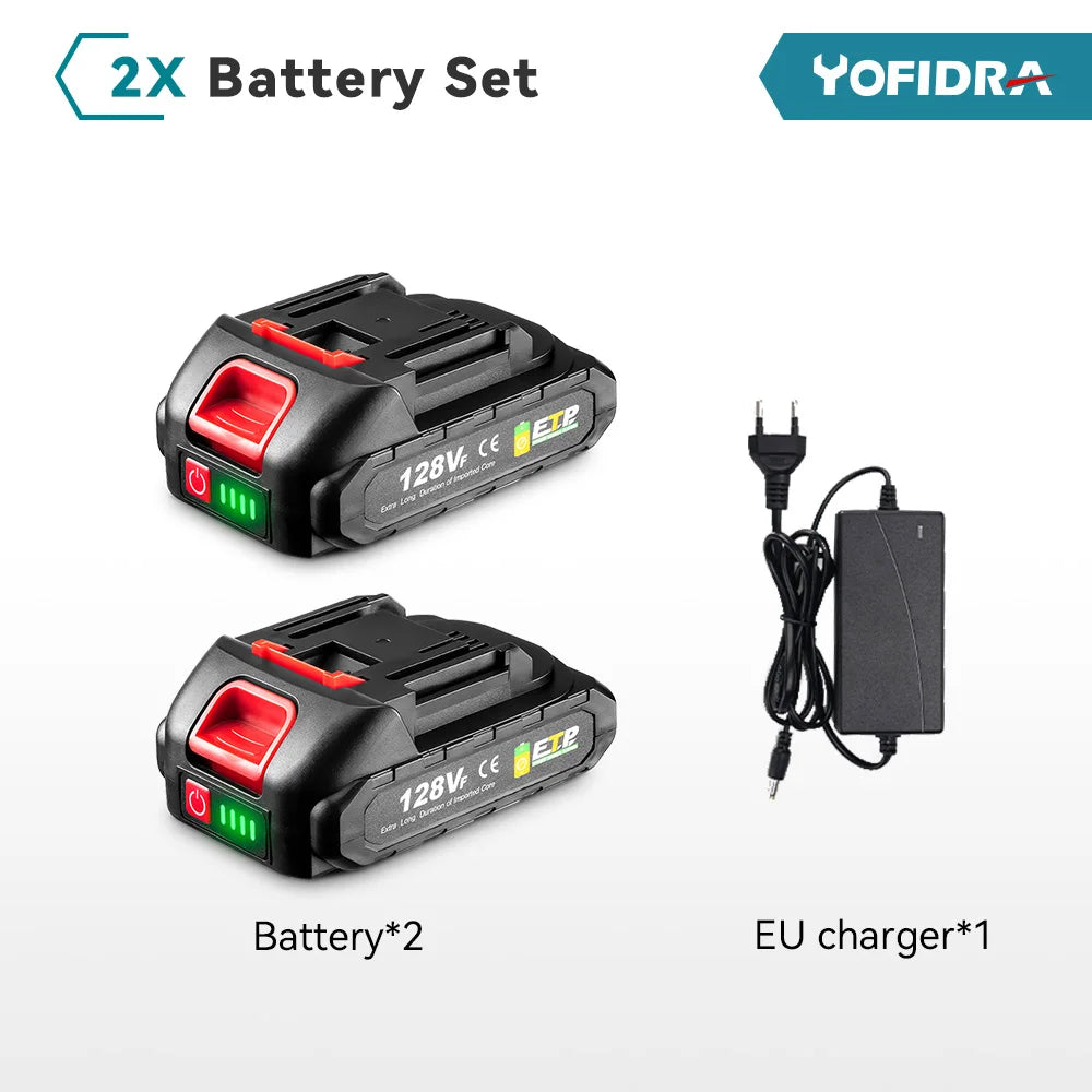 YOFIDRA 928VF 22500mAh Rechargeable Lithium Ion Battery 388VF 15000mAh 128VF Li-ion Battery For Electric Work Power Tool