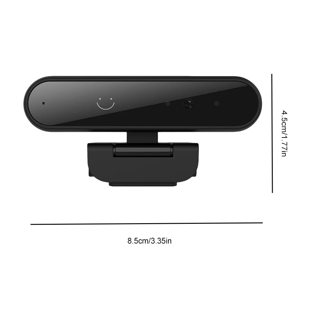 Webcam avec reconnaissance faciale, compatible Windows Hello, 1 MP 720p / 2 MP 1080p, connexion par reconnaissance faciale infrarouge pour ordinateur portable et PC, avec microphone intégré.