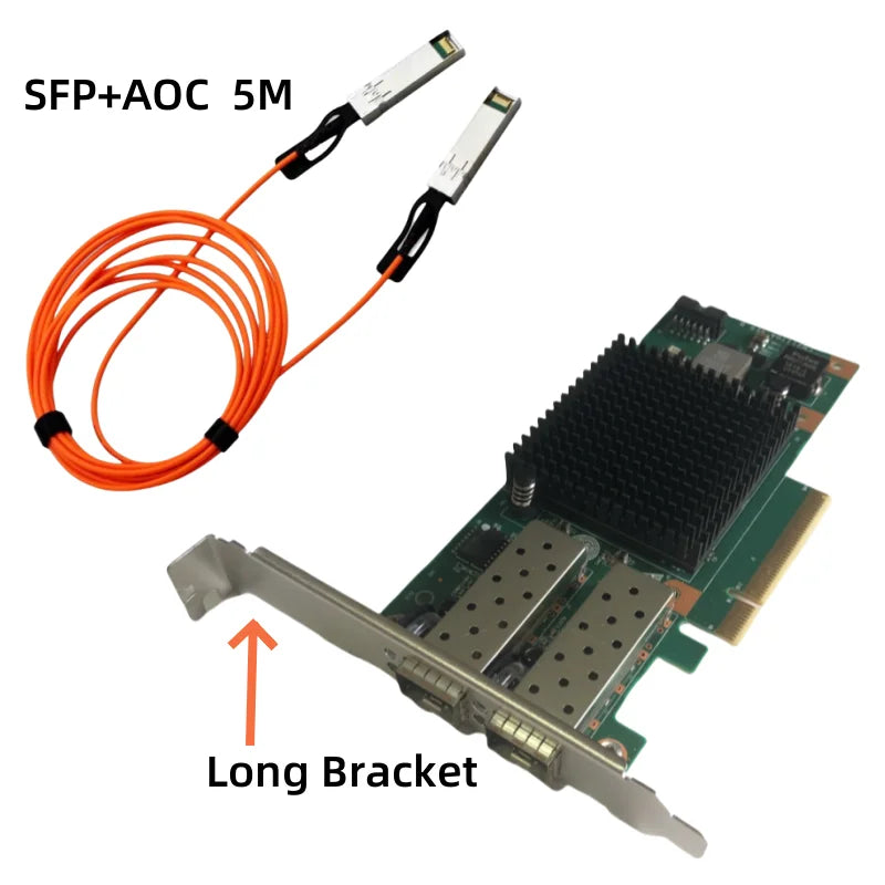 For Intel X520-DA2 E10G42BTDA SR2 82599ES SFP+AOC Dual Optical Port 10G Gigabit Fiber Optic Network Card
