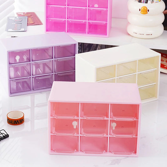 Large Capacity Dustproof Multi-layer Desktop Storage Box Organizing Box Multifunctional Transparent Six Grid Drawer Storage Box