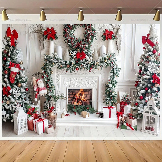 Décor de Noël féérique avec bonhomme de neige, fond photo, bannière pour fête d'anniversaire d'enfant ou baby shower, articles de fête