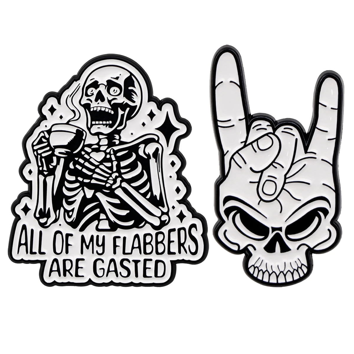 Skeleton Enamel Pin Punk Brooch Pines Lapel Pins Badge on Backpack Clothing Accessories Gothic Jewelry Halloween Gifts