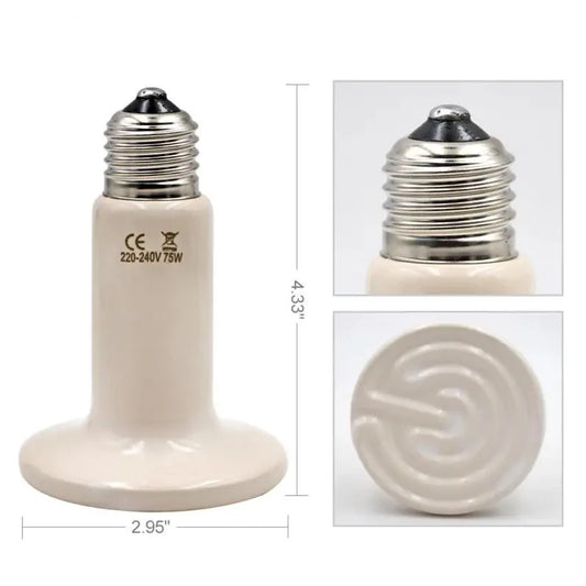 1pc Pet Reptile Heating Lamp 220V Far Infrared Ceramic Emitter Heat Lamps Pet Reptile Lamp 25W 50W 75W 100W 150W 200W Lamp