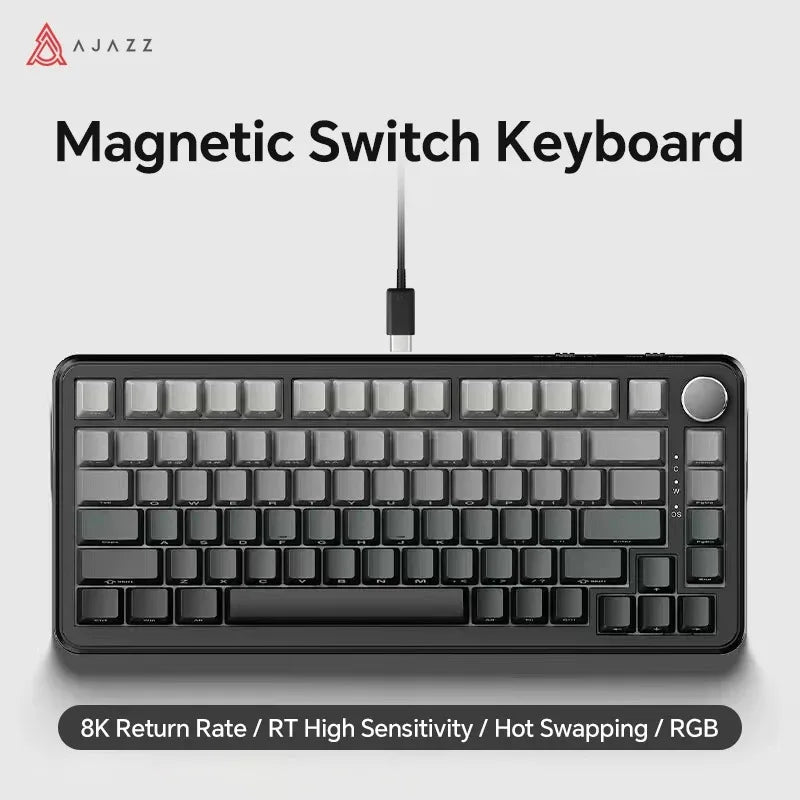 New Ajazz Ak820 Max Ultra/MAX Magnetic Switch Mechanical Keyboard 8k 128khz 0.01mm Rgb Customized Wired Gaming Keybaord E-Sports
