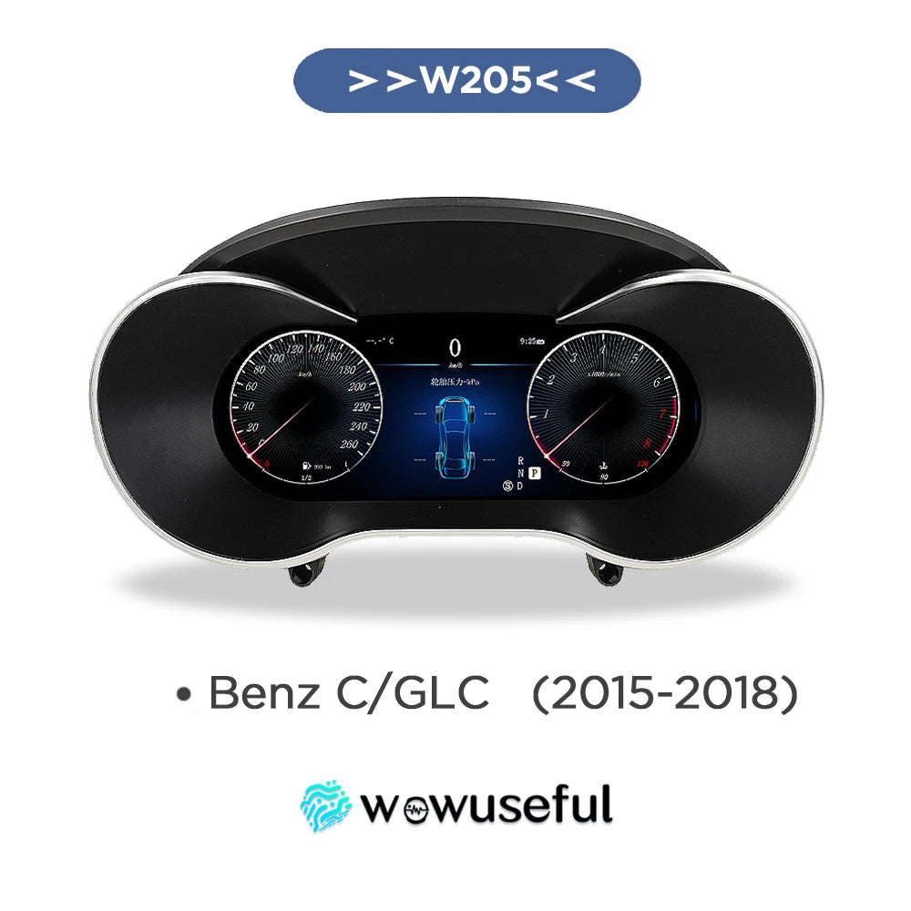 12.3'' Instrument Paneel Cockpit For Benz C GLC S205 W205 V205 117 X253 2015-2018 Ntg5.0 4.5 5.5Auto Digital Dashboard Cluster