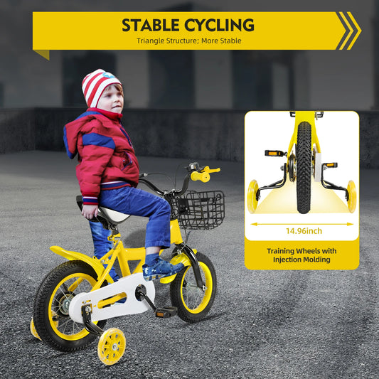 Vélo enfant garçon/fille, hauteur réglable, avec panier, pour les 2-4 ans, bleu/rouge/jaune