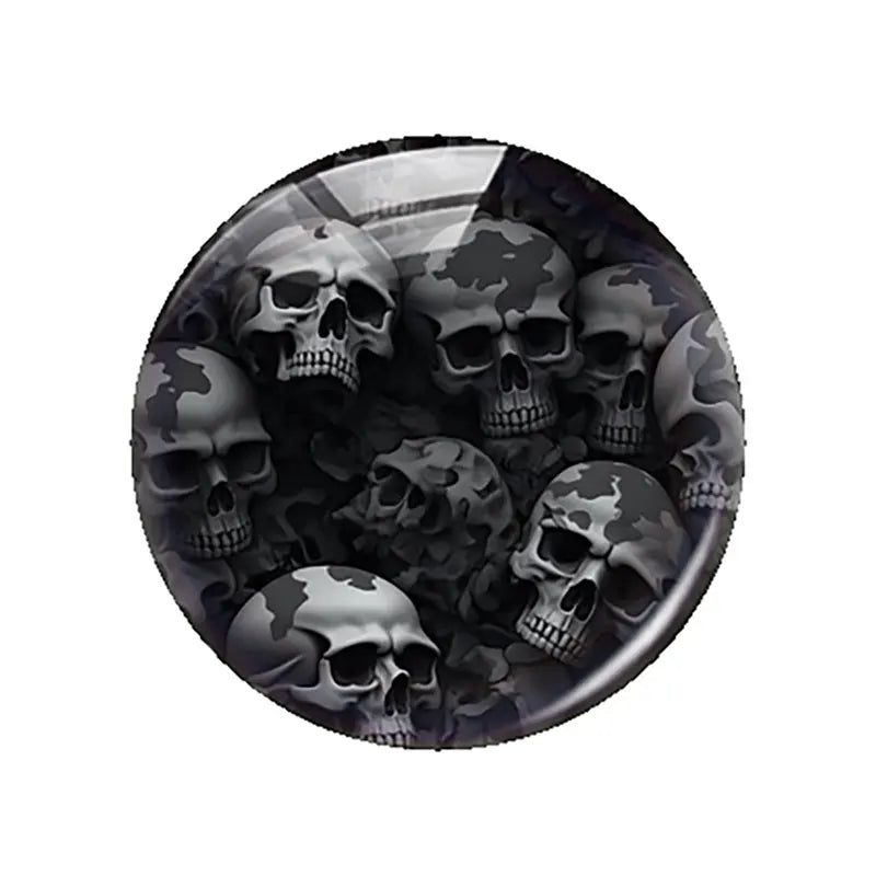 Halloween Dark Style Gothic Skull Head Flower Glass Cabochon Charms Flatback Demo Flat Back Cameo For Diy Jewelry Making
