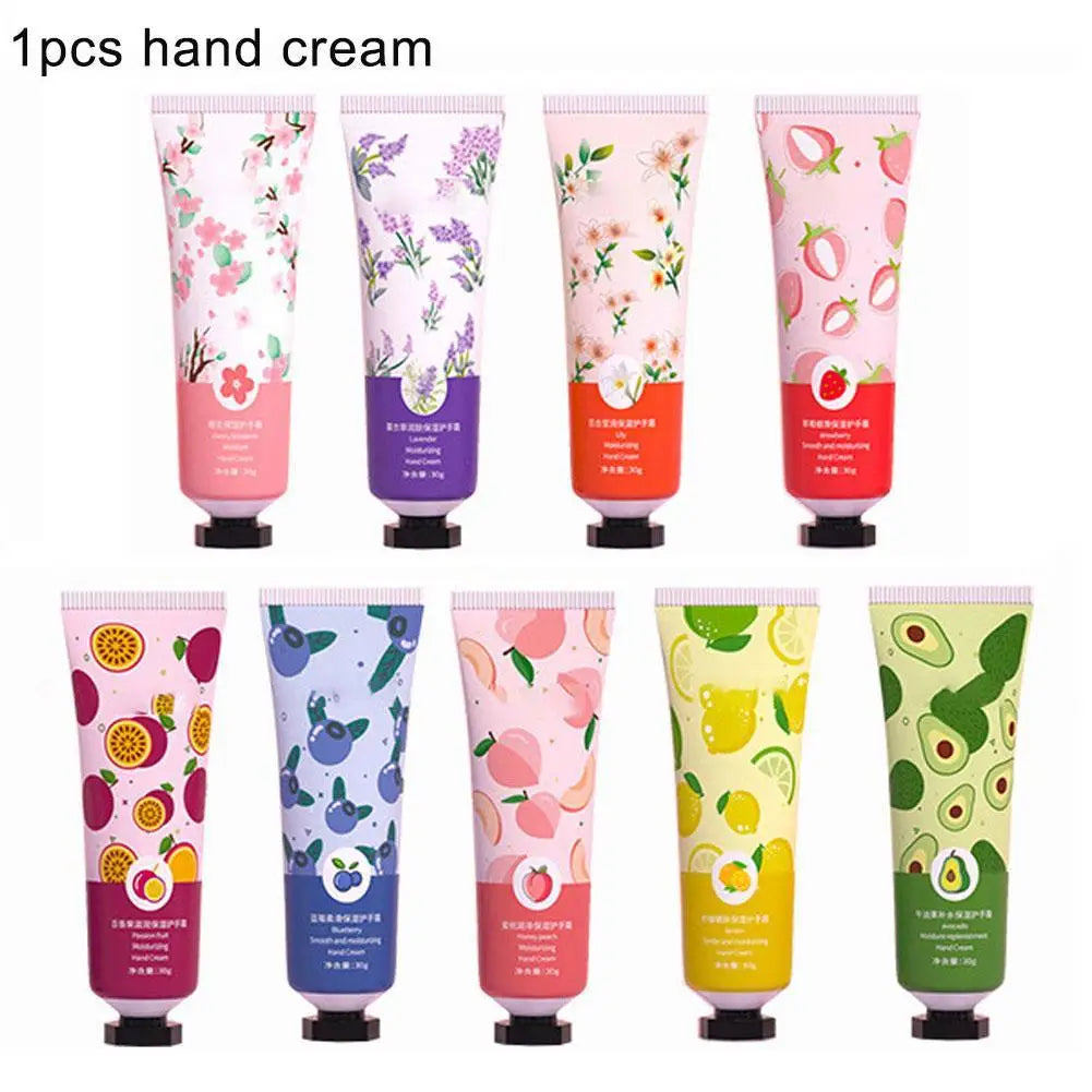 1Pc Hand Cream With Flower Fragrance Anti Chapping Plant Essence Care Moisturizing Hand Cream Hand Winter Care Color Random 30g