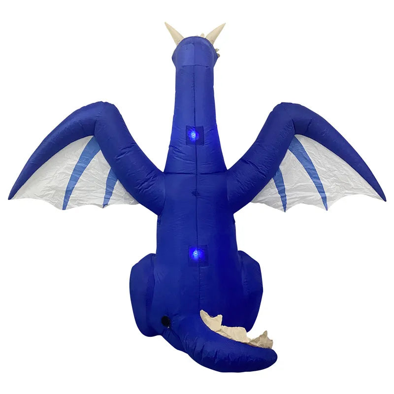 Décoration gonflable dragon de 2,4 m pour Halloween, avec lumière LED. Grande décoration extérieure de Noël, ornement gonflable pour les fêtes et les jardins.
