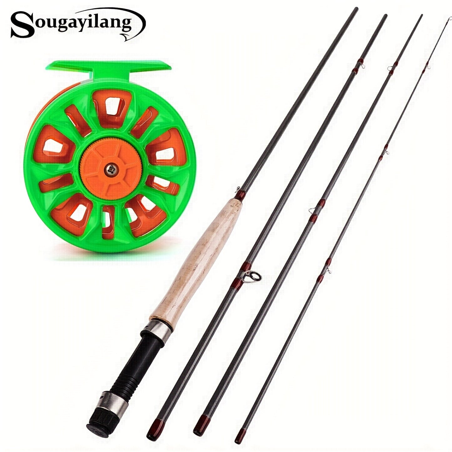 [Fly Fishing Rod Reel Set] Sougayilang Fly Fishing Rod Reel Set Fly Fishing Pole with Reel Combo Fly Tackle