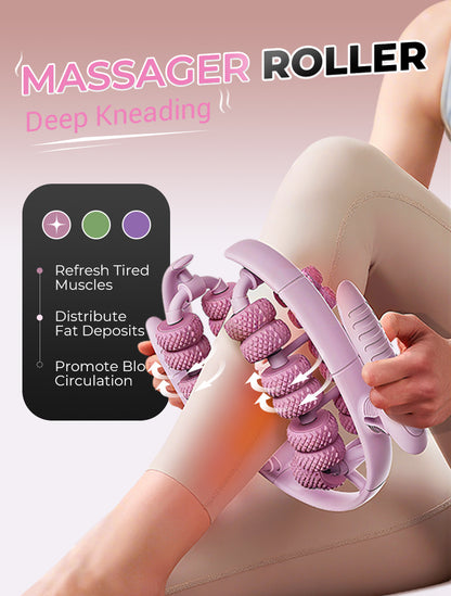 1PC Relax Ring Clamp Leg Massager 360°All-Round Massage 26 Wheel Body Massager Relief Fatigue Roller Massage Calf Muscle Relaxer