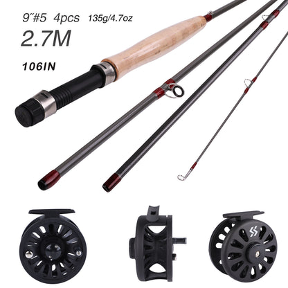 [Fly Fishing Rod Reel Set] Sougayilang Fly Fishing Rod Reel Set Fly Fishing Pole with Reel Combo Fly Tackle