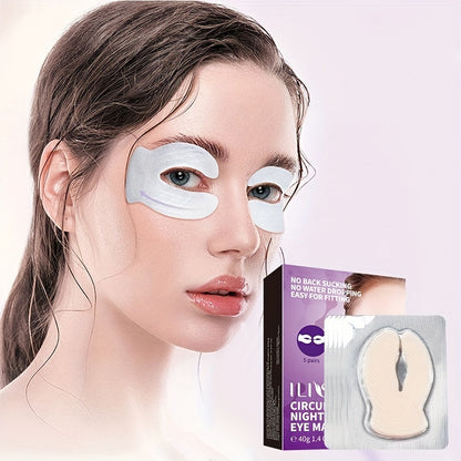 ILISYA C Circulating Eye Mask - 5 Pairs, Moisturizing and Firm, Suitable for a Variety of Skin Types, Containing Niacinamide and Hyaluronic Acid, Moisturizing Eye Skin, Eye Care, Make Skin Smooth and Tender