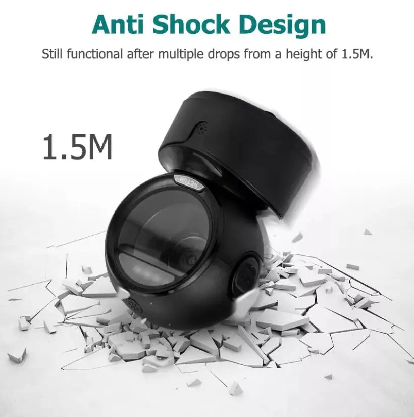 Scanner de codes-barres de bureau NETUM A5 2D, omnidirectionnel, mains libres, filaire USB, grand format, lecture de codes-barres 1D et QR sur écran