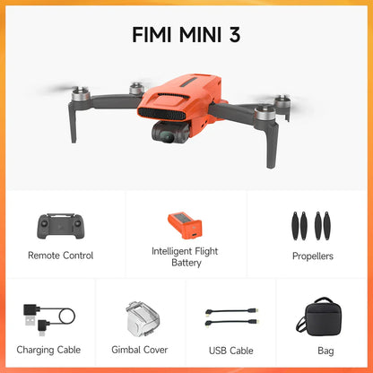 FIMI MINI 3 new Camera Drone 249g 4K 60fps AI Super Night Video 9KM flight distance 1/2-inch 48MP Sensor mini pro drone