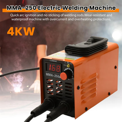 4000W MMA-250 Portable Welding Machine Inverter Arc Electric Welder present Adjustable Compact Welding Machine EU Plug
