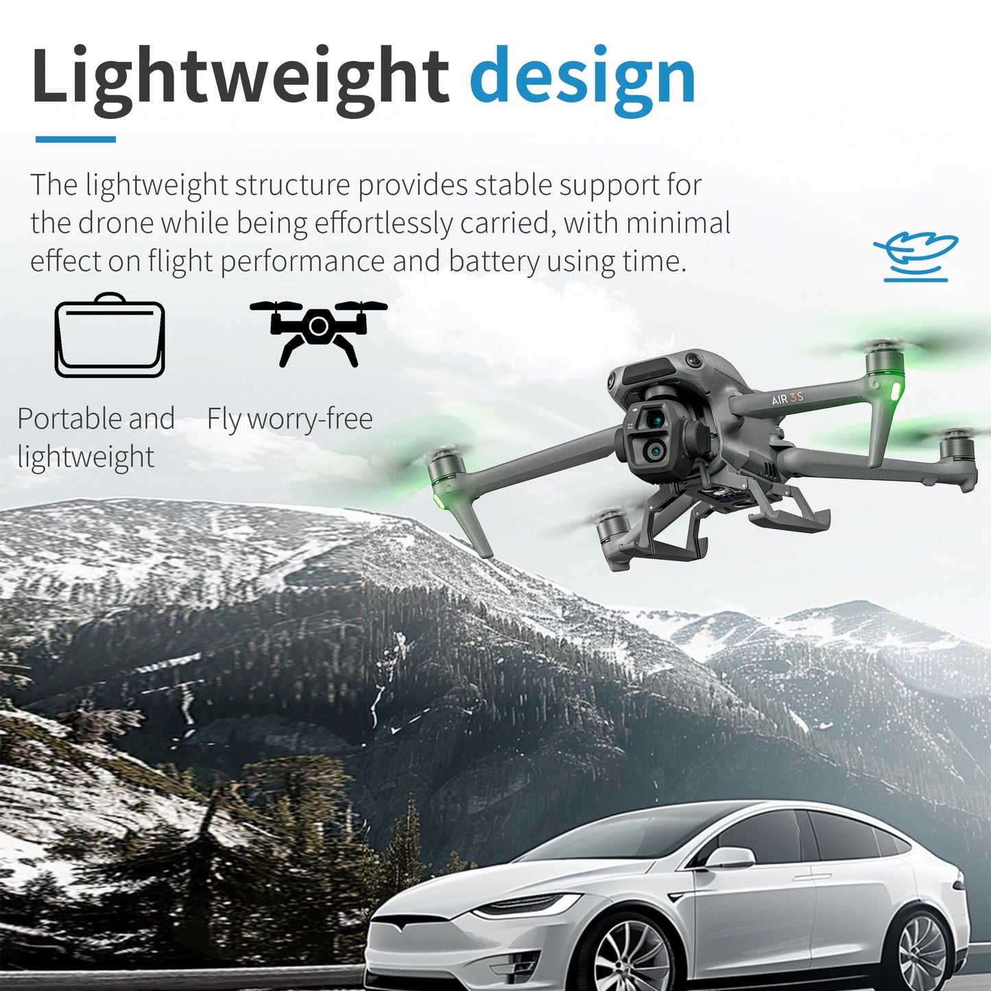 STARTRC for DJI AIR 3S drone landing gear heightening and protective tripod accessories