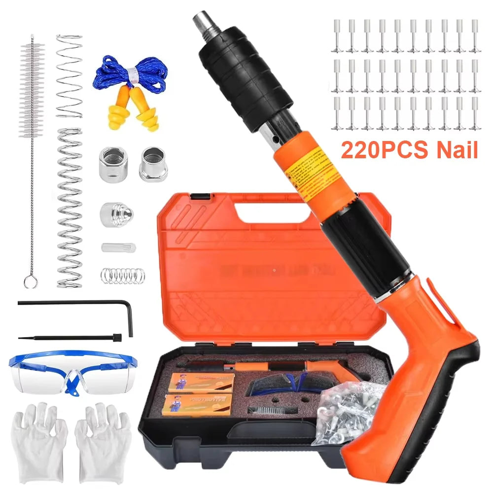 Manual Nail Gun Portable Steel Rivet Tool 5 Speed Adjustable Air Nailer Concrete Wall Anchor Line Slotting cell faster Tool