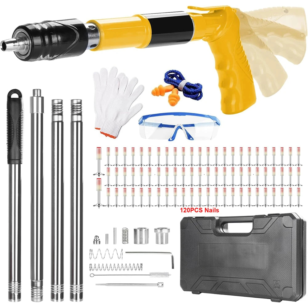 Manual Nail Gun Portable Steel Rivet Tool 5 Speed Adjustable Air Nailer Concrete Wall Anchor Line Slotting cell faster Tool