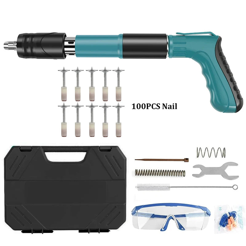 Manual Nail Gun Portable Steel Rivet Tool 5 Speed Adjustable Air Nailer Concrete Wall Anchor Line Slotting cell faster Tool