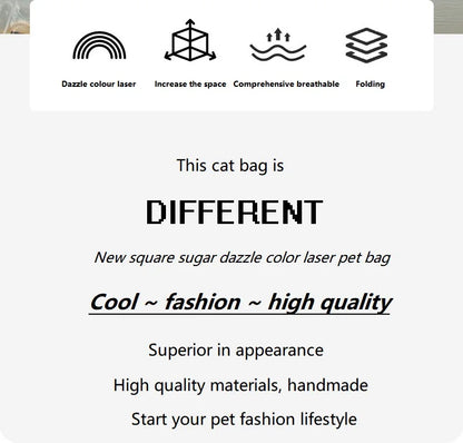 Pet Cat Carrier Backpack Breathable Travel Outdoor Shoulder Bag For Small Dogs Portable Transparent Carrying Pet Supplies Laser