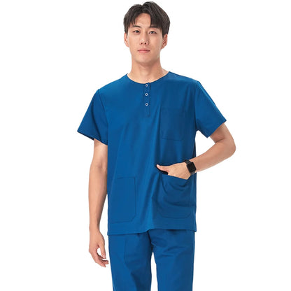 Women Stretch Nursing Uniforms Soft Clinical Scrub Set Quick-Dry Doctor Dust-proof Workwear Medical Scrubs Top+ Pants on Sale