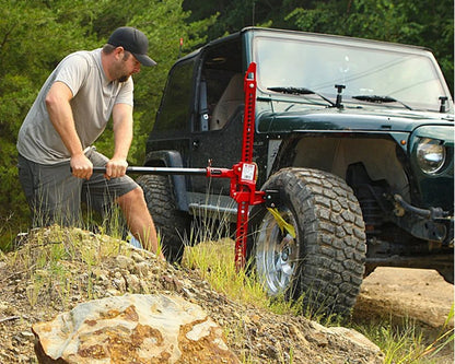 1 Pack 3-ton Steel Hi Lift Jack Load Capacity 33" 48" Farm Lift Jack for SUV Offraod Rescue Red All Cast Jack Univeral