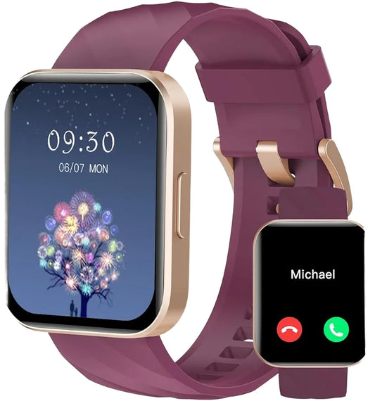 Montre connectée avec suivi d'activité pour femmes et hommes, écran HD 1,85", compatible iPhone/Android, IP68, SDK