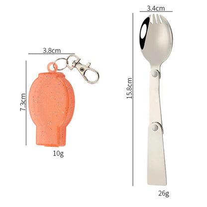 Outdoor Folding Travel Camping Utensil Stainless Pocket Spoon Fork Light Small Foldable Spoon Fork Camping Picnic Tool Tableware