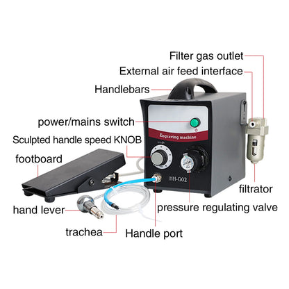 Auble 110V/220V Pneumatic Engraving Machine Jewelry Tools Micro-Setting Bead Carving Single-Head Model 0189 Made China Jewelry