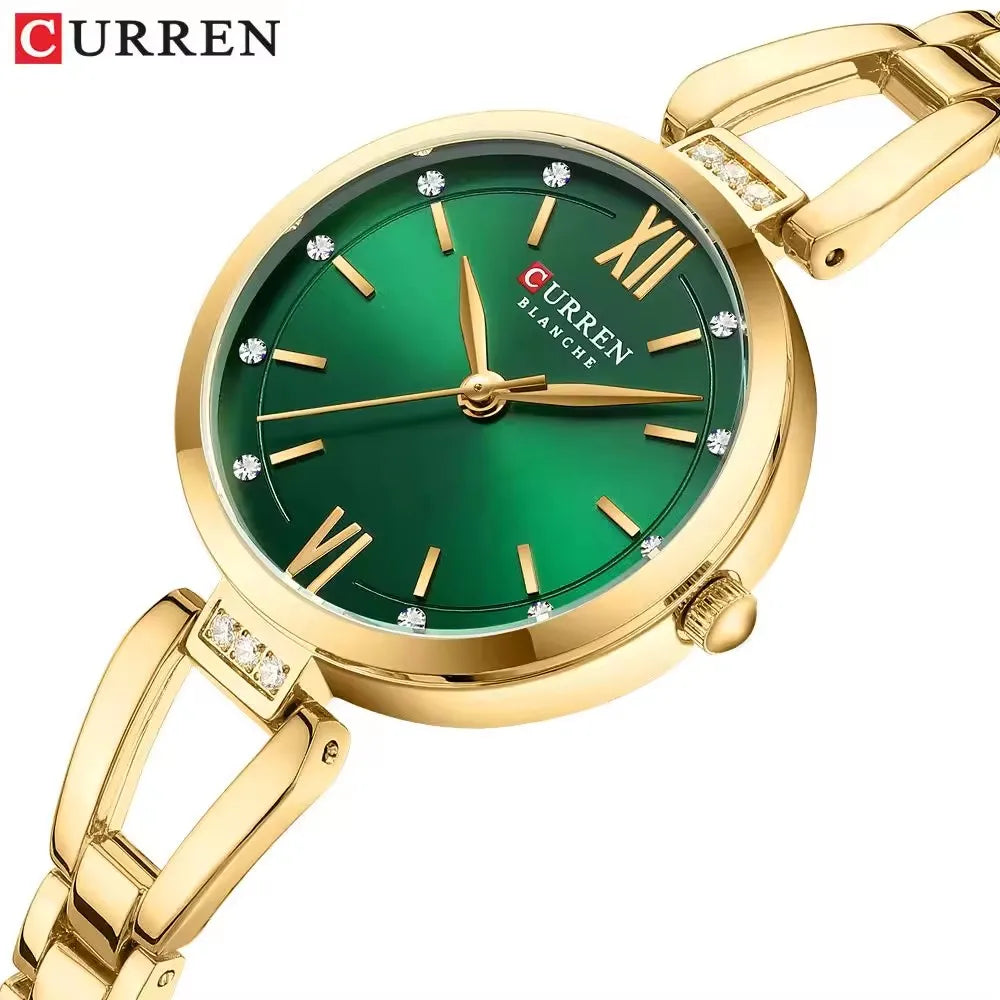 CURREN 9092 Luxury Bracelet Women's Watches Elegant Gold High Quality Stainless Steel Waterproof Female Quartz Wrist Watch