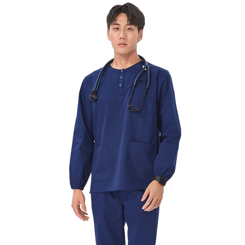 Women Stretch Nursing Uniforms Soft Clinical Scrub Set Quick-Dry Doctor Dust-proof Workwear Medical Scrubs Top+ Pants on Sale