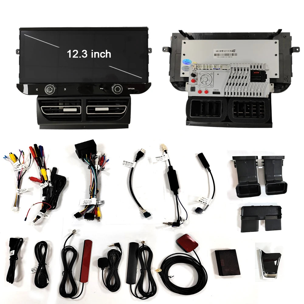 Autoradio multimédia 12,3 pouces avec écran tactile HD et GPS, compatible CarPlay, pour Porsche Macan 2014-2016.