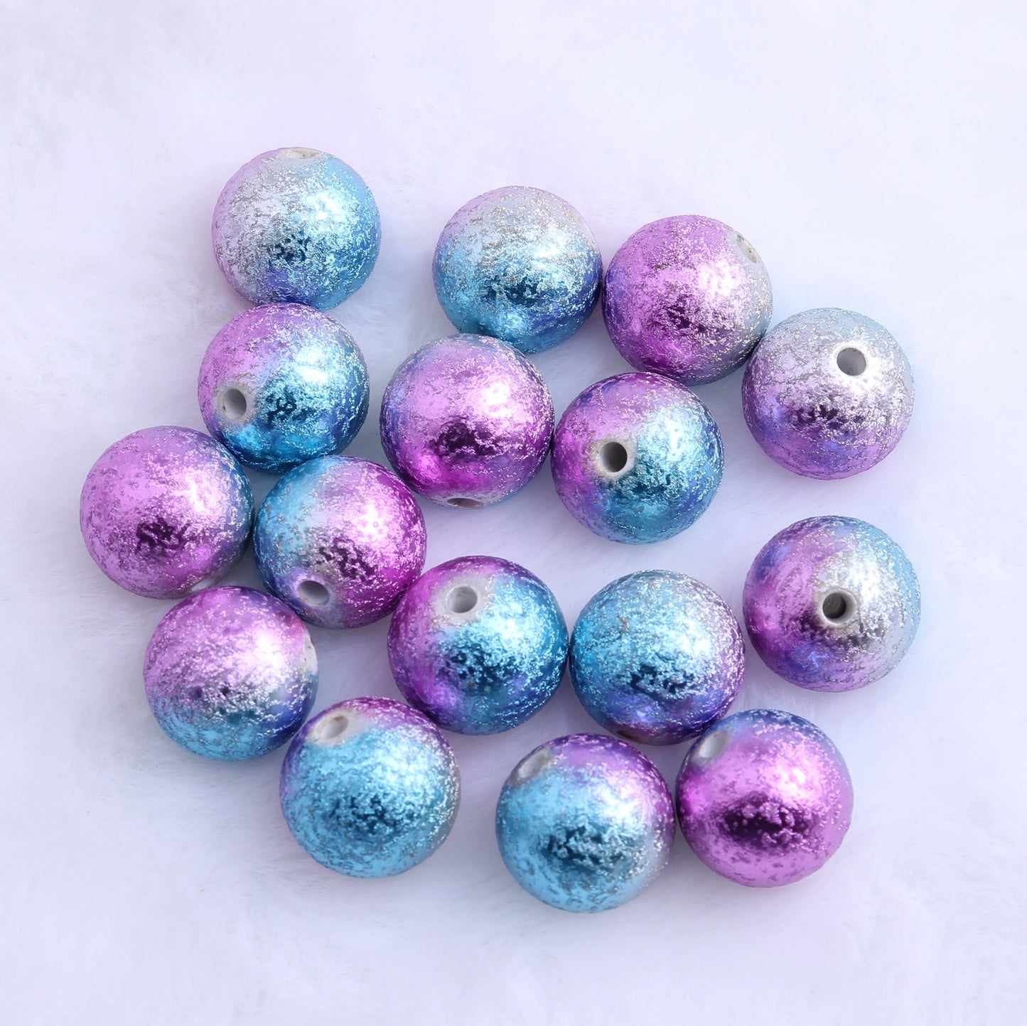 Colorful Bulk Loose New Fashion Round Jewelry Making Beads for Kids Necklace Blending Color Acrylic Wrinkle Beads 20mm