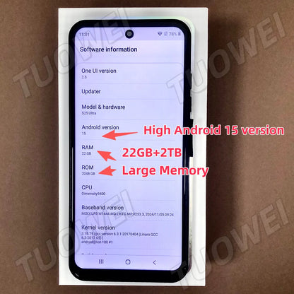 22GB+2TB Large Memory S25 Ultra Dual SIM 5G Smartphone High Quality WIFI Gaming LCD 7.3" Android 15 S25 Ultra Mobile Telephone
